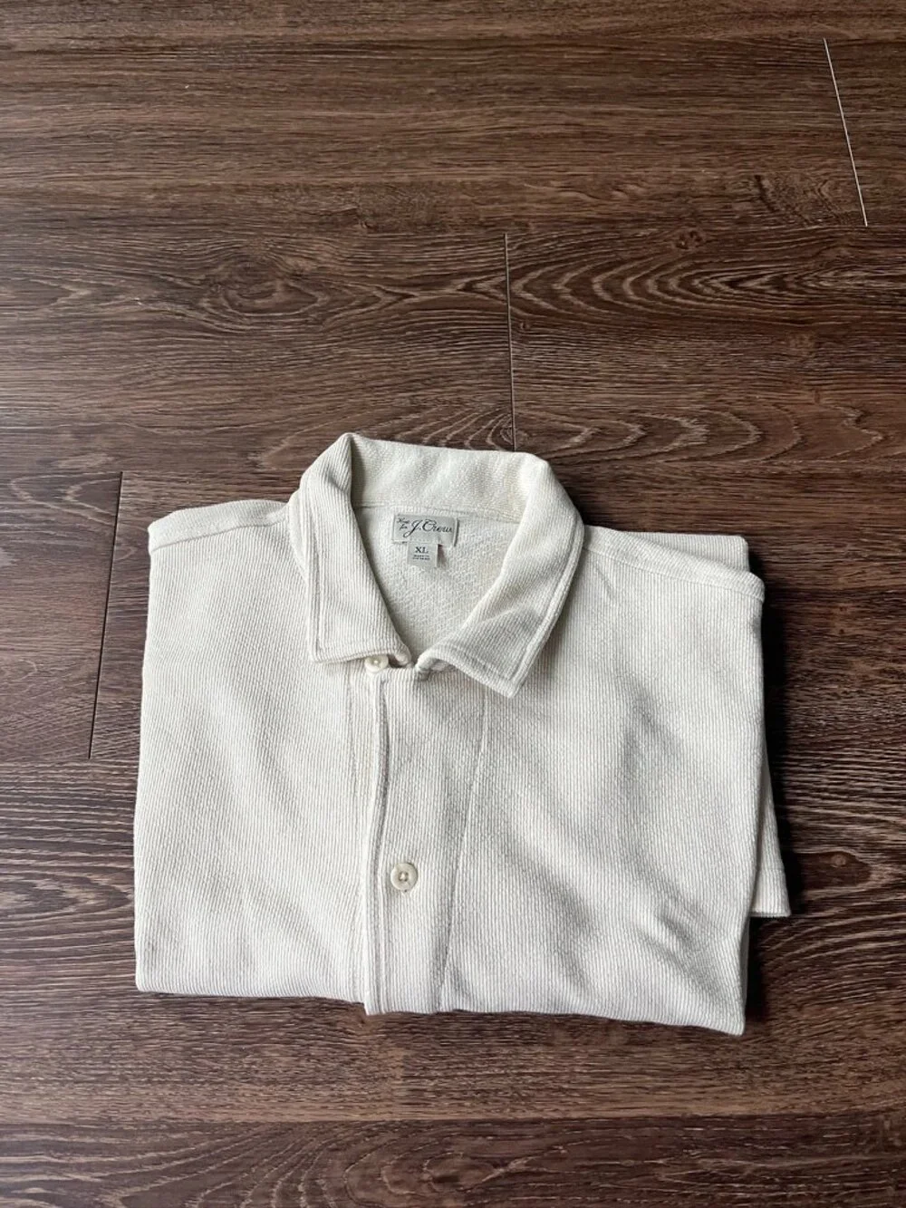 J. Crew Mens Textured camp collar knit shirt Sz XL in Excellent Condition